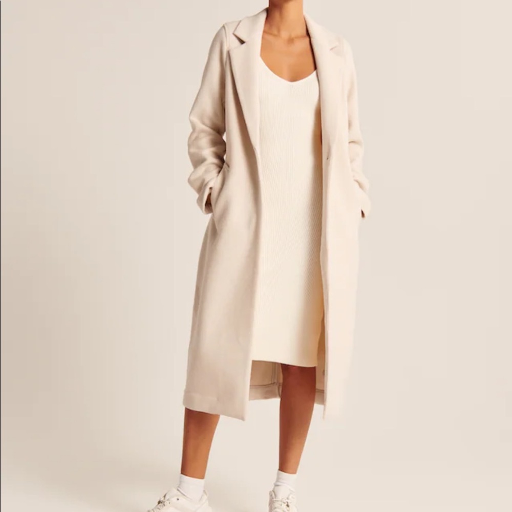 NWT Abercrombie Calf-Length Wool-Blend Coat